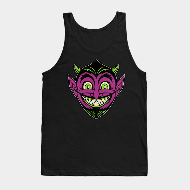 Retro Halloween  Devil Tank Top by BrianBrainStudio